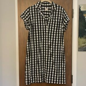 J Crew gingham cotton shirt dress